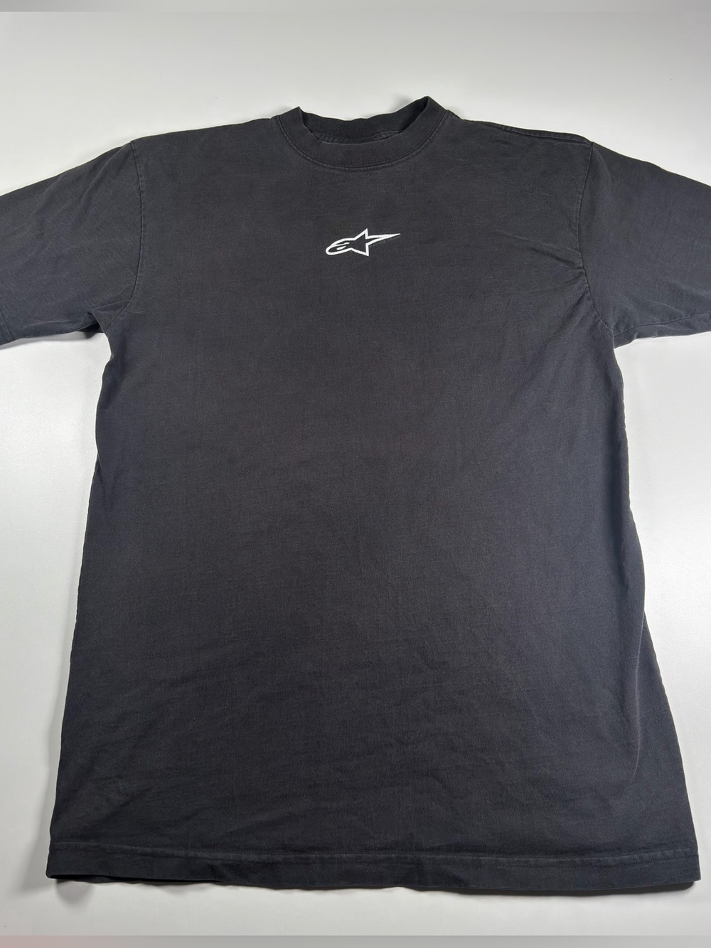Alpinestars “Racing Ahead" 100% cotton Tee black with white logo HEAVY and THICK